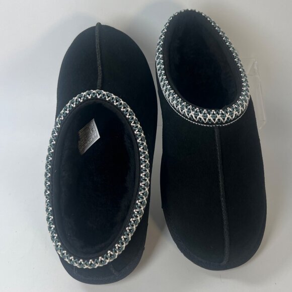 UGG Tasman II Embroidered Kids Slippers Black Suede Size Big Kid 6 - Picture 3 of 8